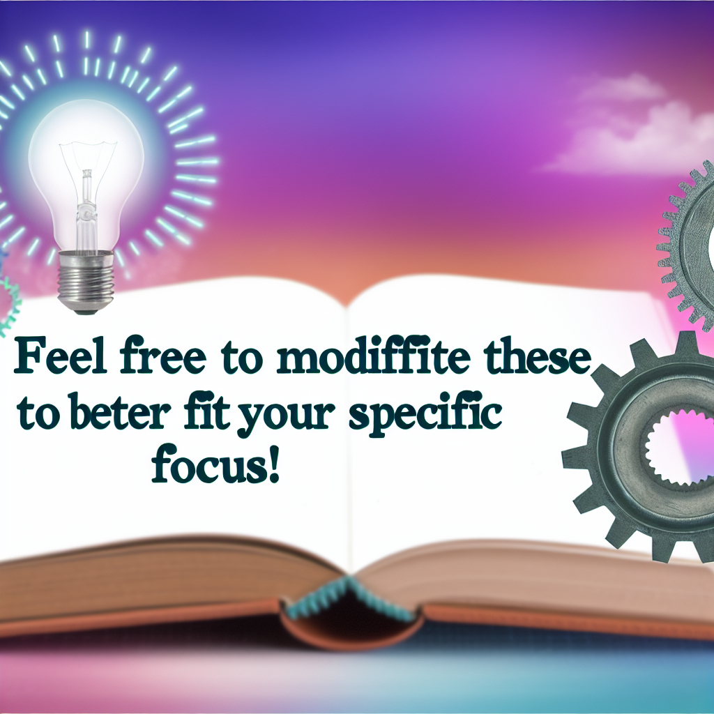 Feel free to modify these to better fit your specific focus!